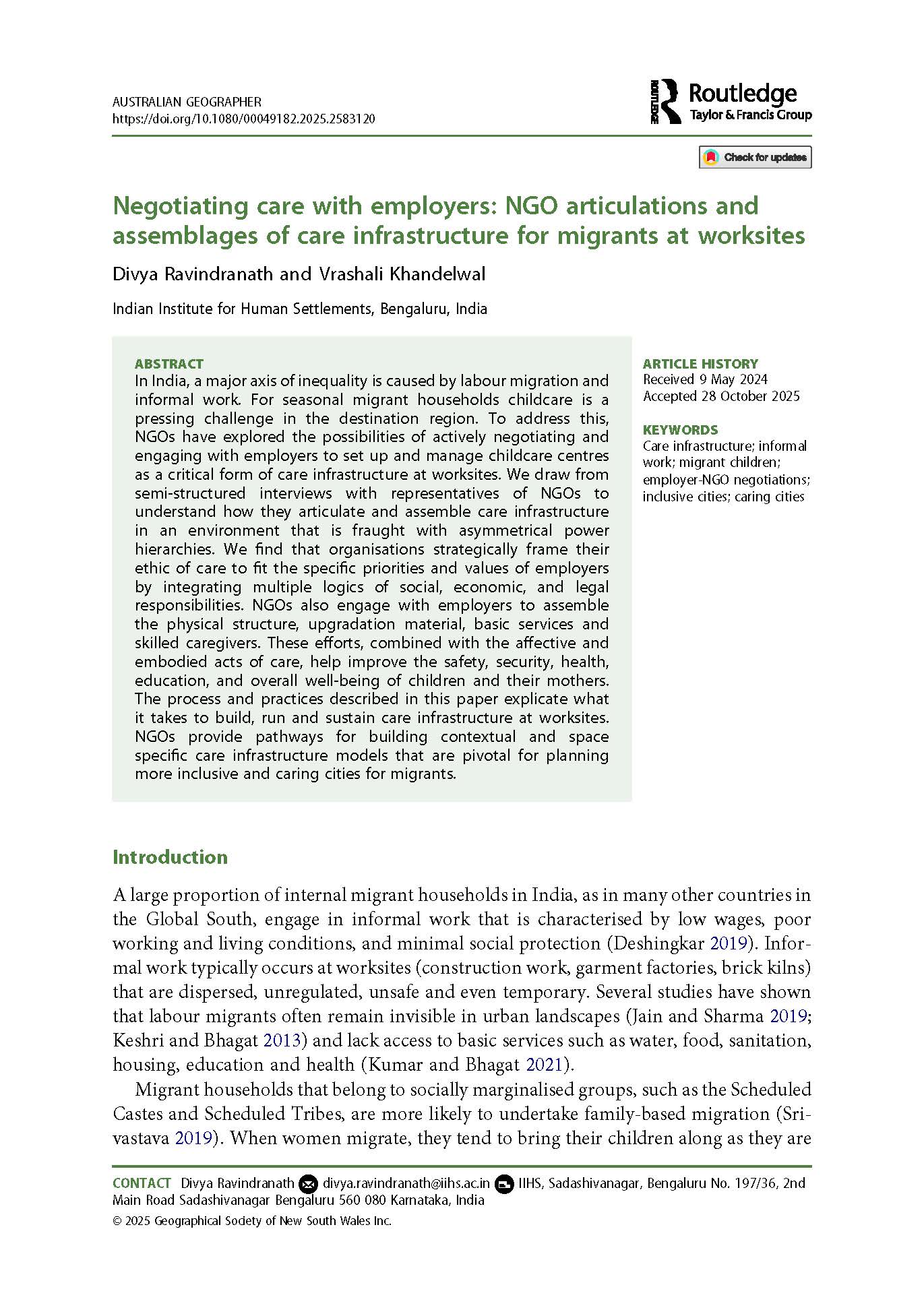 First page of article