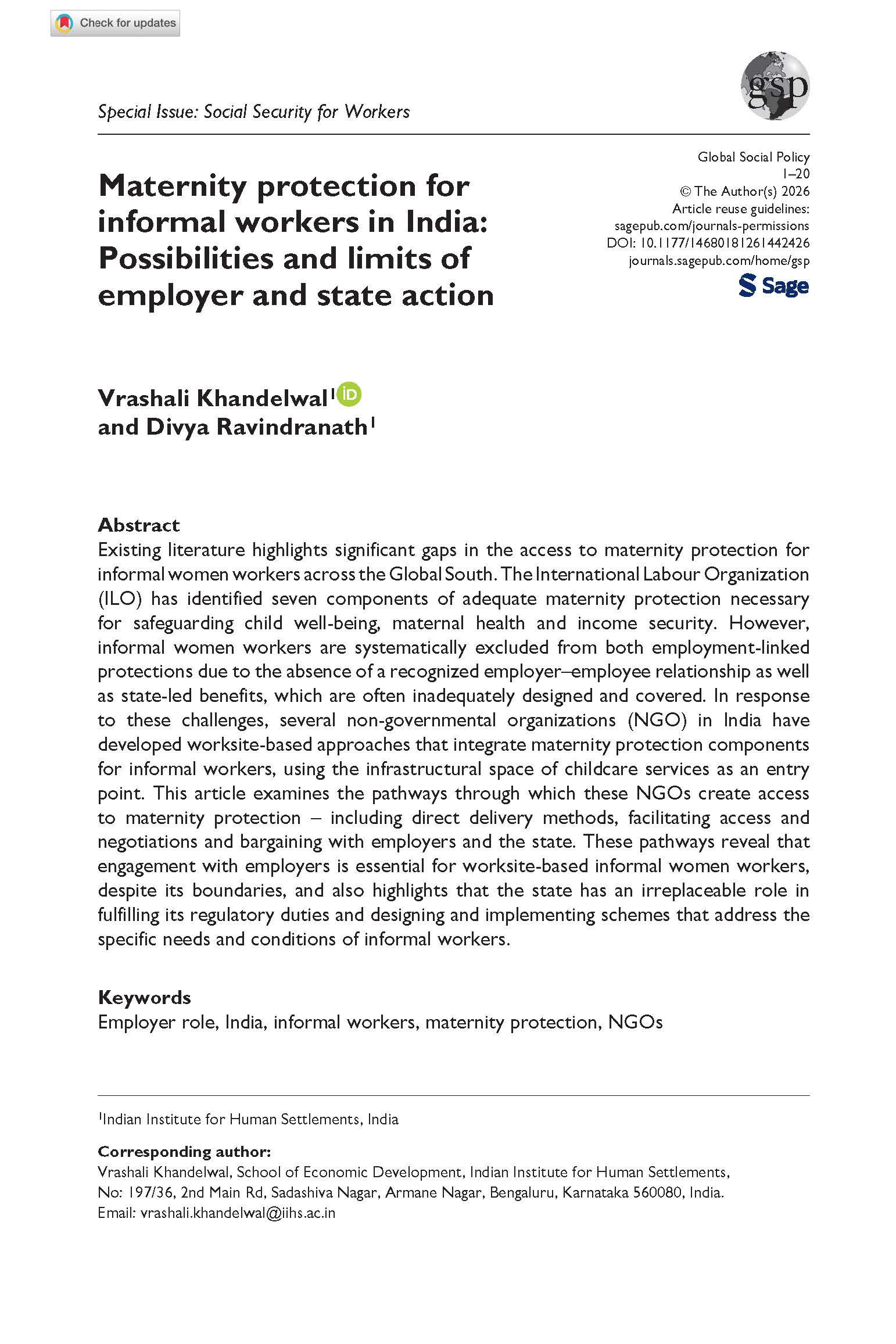 pages-from-2026_khandelwal_maternity-protection-informal-workers First page of publication described on the page